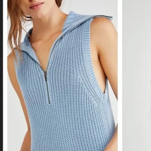 FREE PEOPLE Elodie Maxi Dress size‎ small NWT flawless blue cable sweater dress